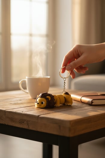 Aslan Figürlü Hareketli Anahtarlık