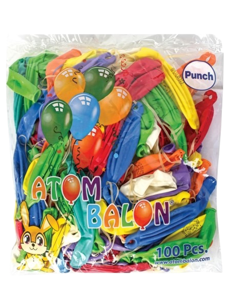 Atom Balon Punch İpli 100'lü Paket