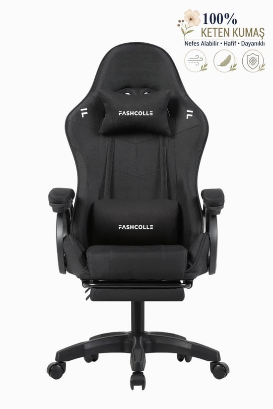 Fashcolle Dynamic Air Kumaş Black Masajlı Oyuncu Koltuğu