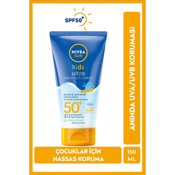 Nivea Sun Spf50+ Çocuklar için Ultra Güneş Koruma & Bakım Kremi 150 Ml Suya Dayanıklı