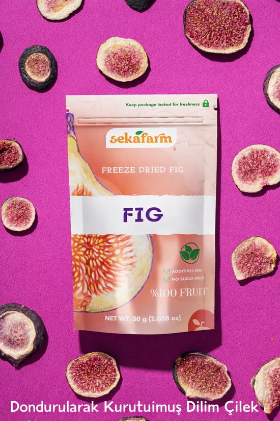 Sekafarm Dondurularak Kurutulmuş İncir 30 g - Freeze Dry Meyve Cipsi