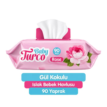 Baby Turco Gül Kokulu Islak Bebek Havlusu 90 Lı
