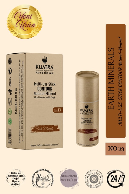 Kuatra Stick Kontür, Earth Minerals Doğal, Mineral, Antioksidan, Nemlendirici Formül
