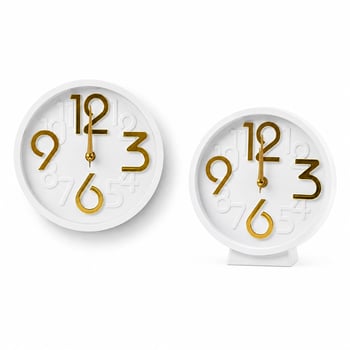 Galaxy Ms-501 ( Kabartma & Gold Rakam & Sessiz Akar ) ( Pilli ) Yuvarlak ( Uzunluk : 17cm& Kalınlık : 4cm ) Masa & Duvar Saat