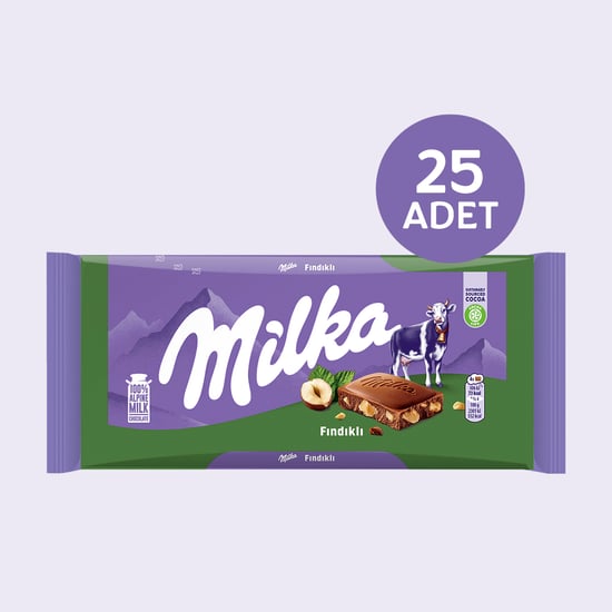 Milka Fındıklı Tablet Çikolata 80 gr X 25 Adet