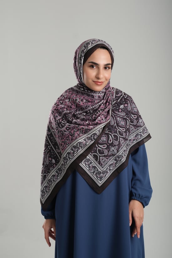 Hürrem Bone Kahve Desenli Şal Kesik Elyaf Pamuksu Etnik Dijital Baskılı 202123_14