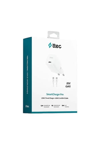 Ttec Smartcharger Seyahat Hızlı Şart Aleti + Usb-c-usb-c Kablo, Beyaz