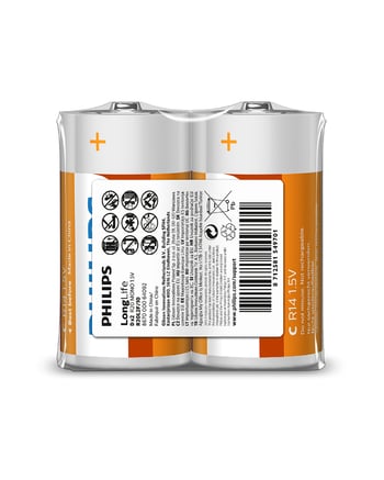 Philips Extra Zinc Chloride D Boy Büyük Boy Pil 1.5v 2'li Naylon