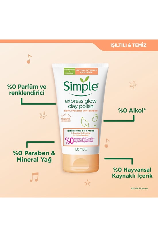 Simple Protect & Glow 2'si 1 Arada Peeling ve Temizleme Jeli 150 Ml