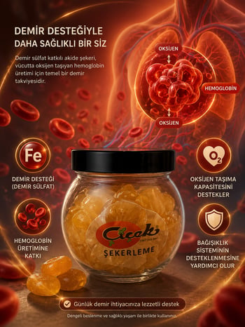 Çiçek Şekerleme Demir Sülfat Katkılı Akide Şekeri -100 Gr