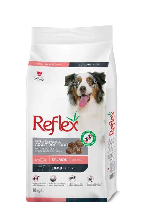 Reflex Duo Protein Somonlu & Kuzu Etli Orta ve Büyük Irk Yetişkin Köpek Maması 10 Kg
