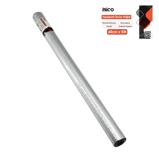 İ13-083 ( 5mt X 60cm )( Alüminyum Gümüş )( Tezgah Üstü ) Folyo Sticker & Duvar Kağıt ( Kendinden Yapışkanlı & Eko Dekorasyon & Dayanıklı )