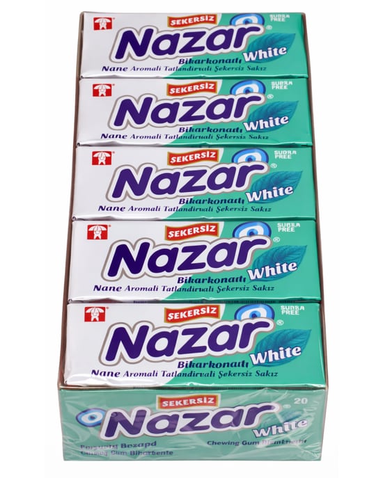 Nazar Sakız 20'li Paket Karbonatlı & Nane Aromalı Şekersiz