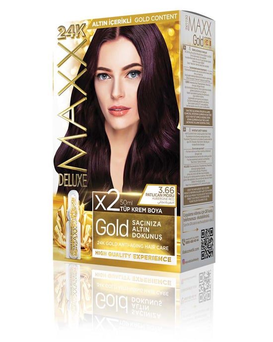 Maxx Deluxe Gold Beauty Set Boya 3.66 Patlıcan Moru