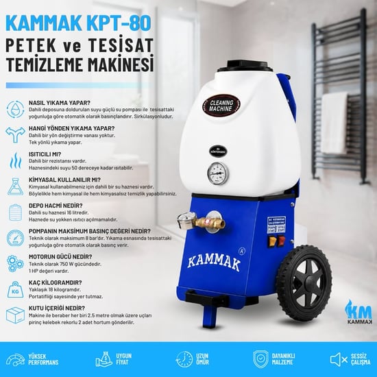 Kammak Kpt-80 Isıtıcılı Petek Yıkama Makinesi