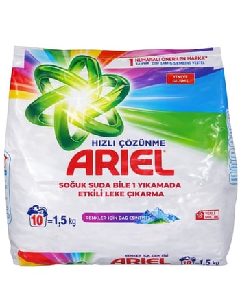 Ariel Toz Çamaşır Deterjanı 1,5 kg 10 Yıkama Parlak Renkler