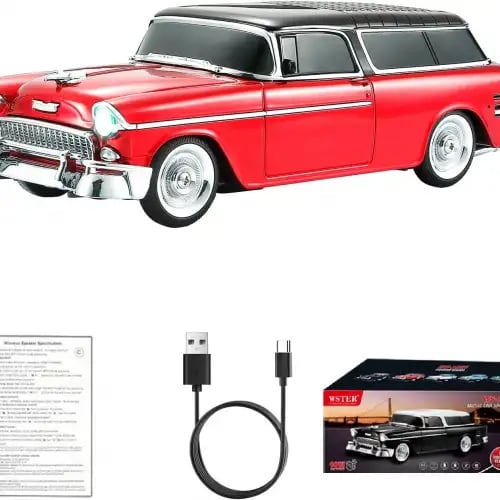Diyarı Fırsat Yg-1955 Nostaljik Araba Tasarımlı Kablosuz Bluetooth Hoparlör Fm Radyolu Hd Ses Usb Tf Girişli