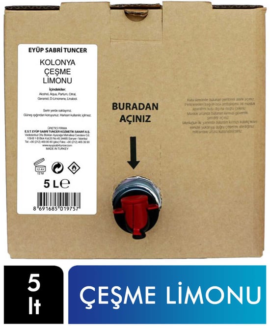 Eyüp Sabri Tuncer 5 Litre Çeşme Limon Kolonyası