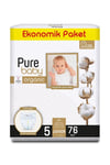 Pure Baby Organik Pamuklu 5 Numara Junior 76'lı Bebek Bezi