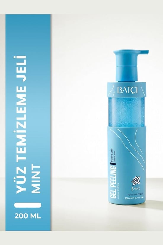 Batçı Tüm Ciltler için Arındırıcı Serinletici Mentollü Jel Yüz Peeling 200 Ml Mint