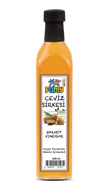 Famy Ceviz Sirkesi Doğal Fermentasyon 500 ML Cam Şişe