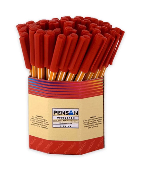 Pensan Kırmızı Tükenmez Kalem 1010 60'lı Paket