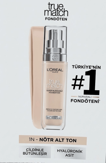L'oreal Paris L'oréal Paris True Match Bakım Yapan Fondöten 1n Ivory