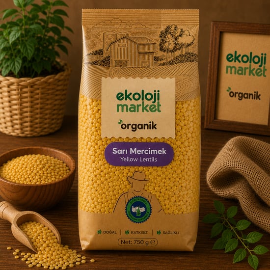 Organik Sarı Mercimek 750 Gr.