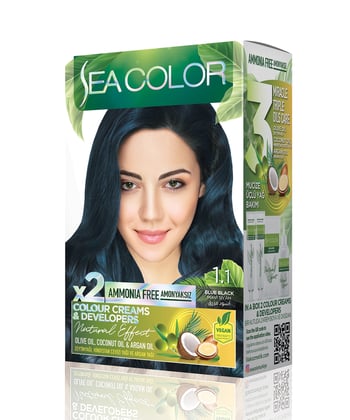 Sea Color Natural Effect Set Boya Amonyaksız 1.1 Mavi Siyah