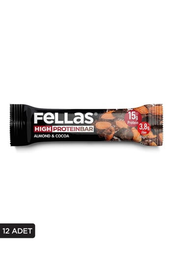 Fellas Yüksek Protein Bar - Bademli ve Kakaolu 45g X 12 Adet