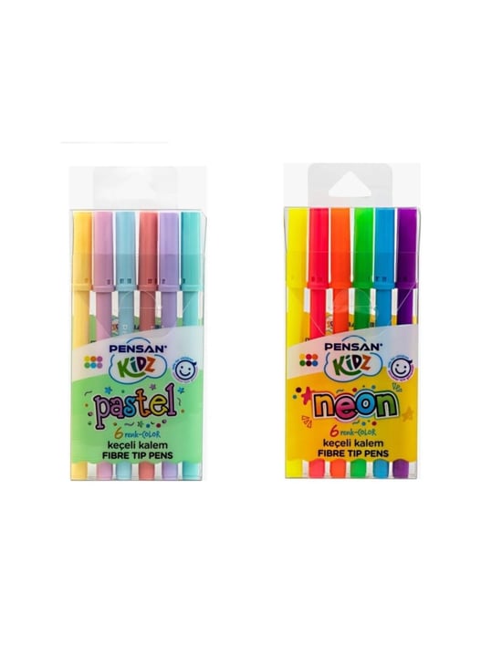 Pensan Kıdz Neon-pastel Keçeli Kalem 6'lı