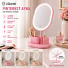 Barotti Dmr-9052 ( Oval ) ( Usb Şarjlı ) ( 3 Kademe ) Dokunmatik Led Makyaj Aynası (18.5cm&15.5cm) (360°) (renkli Pls.) (takılık Sepetli=19x14cm Ayak=18cm)