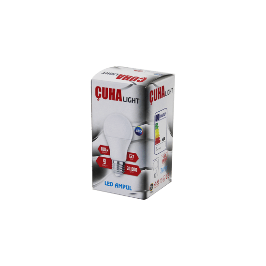 Çuha Light ( 9w ) ( Beyaz ) Led Ampul ( E27 ) ( 810lümen ) ( 30.000 Saat Ömür )