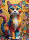 Nova Puzzle 1000 Parça Çok Renkli Kedi Portresi Puzzle