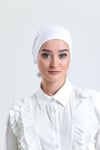 Hürrem Bone Beyaz Arkadan Bağlamalı Tesettür Bone Penye Düz Bone 1011_42