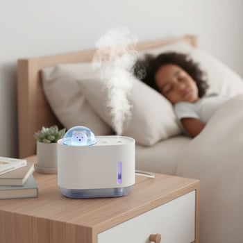 Buffer® Uzay Ayısı 300 Ml Usb Hava Nemlendirici – Led İşıklı Masaüstü Buhar Makinesi, Yatak Odası &