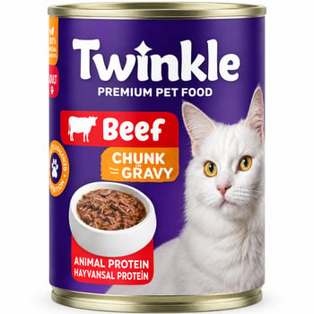 Twinkle Sığır Parça Etli Yetişkin Kedi Maması Konserve 400 Gr