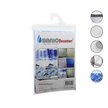 Banio Lüx Polyester ( Çift Kanat ) Su İtici Banyo Perdesi 90x200cm