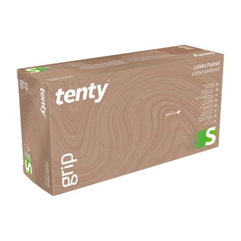 Tenty Grip Pudralı Lateks Muayene Eldiveni S Beden Beyaz 100'lü