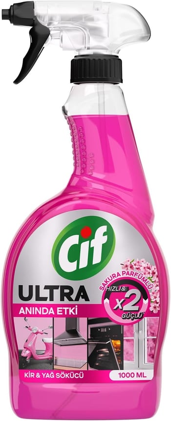 Cif Ultra Sprey Sakura Parfümlü Kir ve Yağ Sökücü 1000 Ml