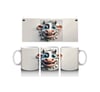 Duvarı Delen Gülümseyen Karikatür İnek Figürü - Baskılı Kahve Kupası Renkli