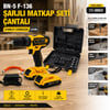 İnura Global (banco-200) ( Sarı ) ( 1350 Rpm ) Bn-5 F-136 (stanliy-cordless) (24w) Şarjlı Matkap Seti Çantalı