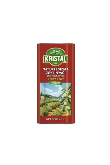 Kristal Natürel Sızma Zeytinyağı Dolgun Güçlü 5 L Teneke