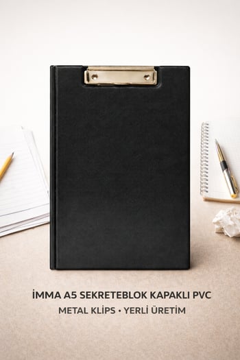 İmma Sekreter Blok Kapaklı Pvc A5 Siyah