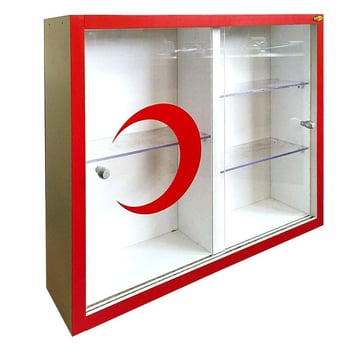 Sürgülü Camlı Ahşap Ecza Dolabı - 30x40cm