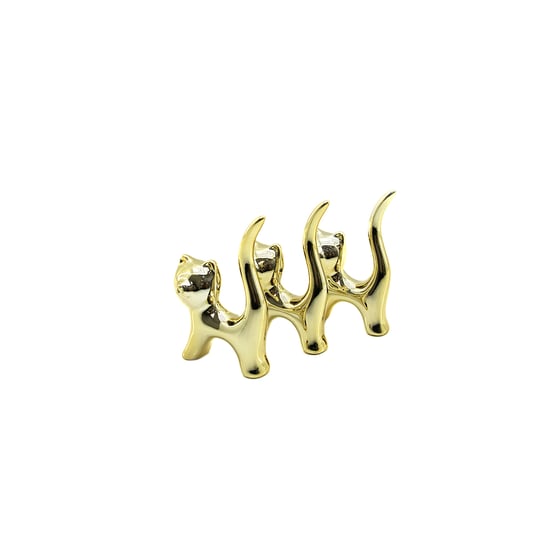 İ12-155 ( Kedi & Küçük ) ( Gold & Seramik ) Biblo & Dekoratif Süs Eşyası