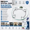 İ11-026 ( Dijital & Pilli ) ( Yuvarlak ) Cam Banyo Baskül Terazi Tartı ( Lcd Ekran ) ( 180kg/0.1g ) ( 30x30cm )