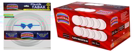 Pratikon Plastik Tabak Büyük Beyaz Renk 10 Lu