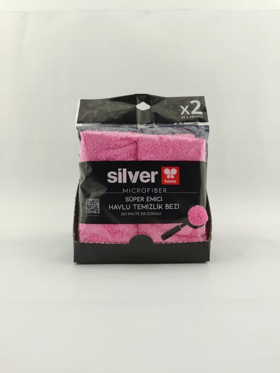 Silver Home 265 Gsm 38x38 Cm 2'li Süper Emici Kurulama Bezi-pembe