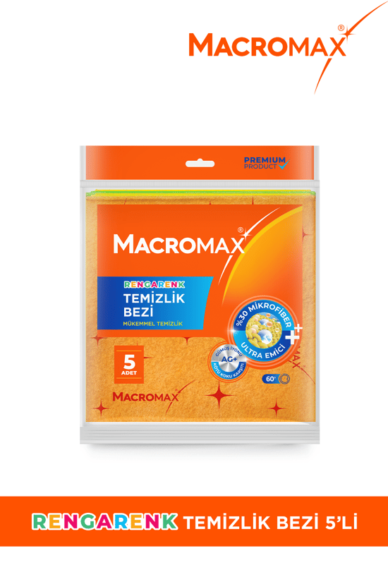 Macromax Rengarenk Temizlik Bezi 5li